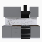 Набор корпусной мебели для кухни " Микс Топ-4" шиншилла серая/ шиншилла серая/дуб флагстаф темный