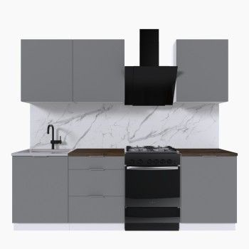 Набор корпусной мебели для кухни " Микс Топ-4" шиншилла серая/ шиншилла серая/дуб флагстаф темный