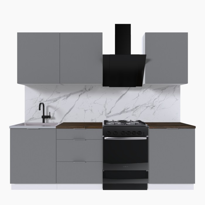 Набор корпусной мебели для кухни " Микс Топ-4" шиншилла серая/ шиншилла серая/дуб флагстаф темный