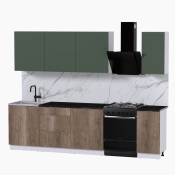 Набор корпусной мебели для кухни " Микс Топ-7" дымчато зеленый/ дуб каньон/тунис