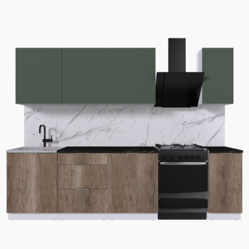 Набор корпусной мебели для кухни " Микс Топ-7" дымчато зеленый/ дуб каньон/тунис