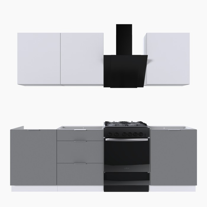 Набор корпусной мебели для кухни " Микс Топ-4" белый премиум/шиншилла серая