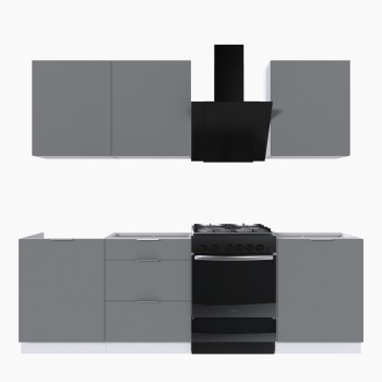 Набор корпусной мебели для кухни " Микс Топ-4" шиншилла серая/ шиншилла серая/