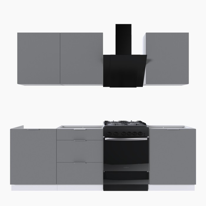 Набор корпусной мебели для кухни " Микс Топ-4" шиншилла серая/ шиншилла серая/