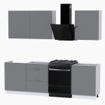 Набор корпусной мебели для кухни " Микс Топ-4" шиншилла серая/ шиншилла серая/