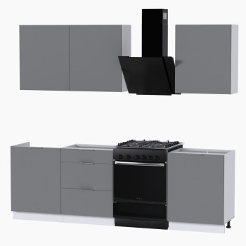 Набор корпусной мебели для кухни " Микс Топ-4" шиншилла серая/ шиншилла серая/