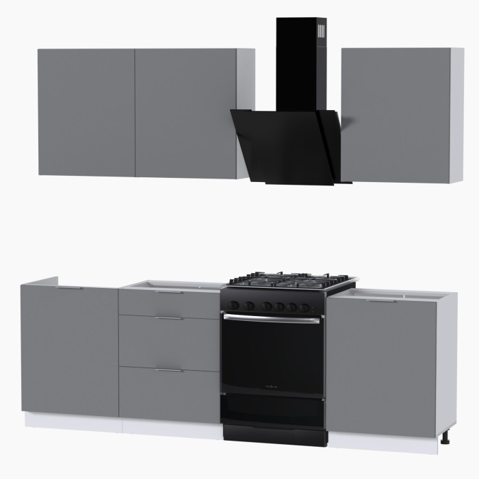 Набор корпусной мебели для кухни " Микс Топ-4" шиншилла серая/ шиншилла серая/