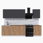 Набор корпусной мебели для кухни " Микс Топ-8" графит серый/дуб крафт золотой/дуб вотан