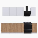 Набор корпусной мебели для кухни " Микс Топ-7" белый премиум/дуб крафт золотой