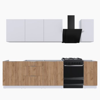 Набор корпусной мебели для кухни " Микс Топ-7" белый премиум/дуб крафт золотой