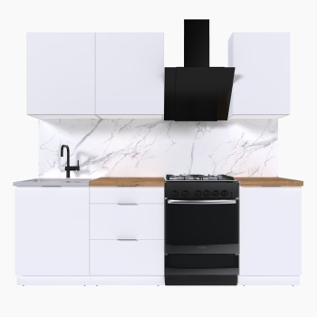 Набор корпусной мебели для кухни " Микс Топ-3" белый премиум/дуб вотан