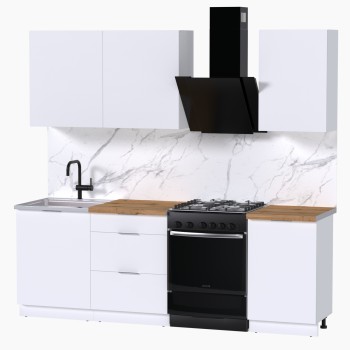 Набор корпусной мебели для кухни " Микс Топ-3" белый премиум/дуб вотан