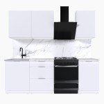 Набор корпусной мебели для кухни " Микс Топ-3" белый премиум/мрамор марквина