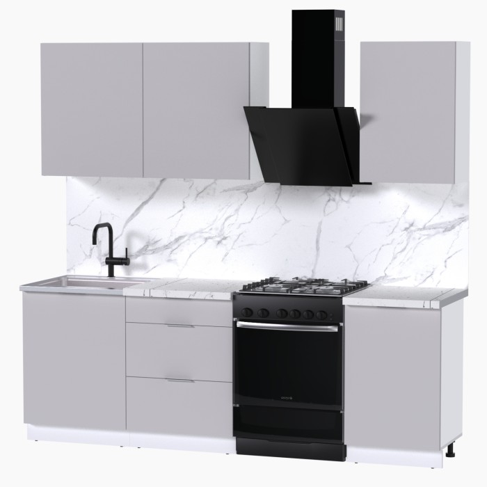 Набор корпусной мебели для кухни " Микс Топ-3" кашемир/ кашемир/мрамор марквина