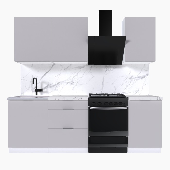 Набор корпусной мебели для кухни " Микс Топ-3" кашемир/ кашемир/мрамор марквина