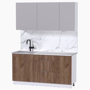 Набор корпусной мебели для кухни " Микс Топ-2" кашемир/дуб крафт табачный/мрамор марквина