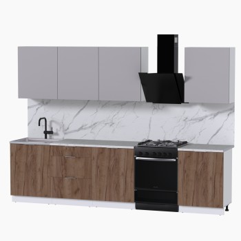 Набор корпусной мебели для кухни " Микс Топ-8" кашемир/дуб крафт табачный/мрамор марквина