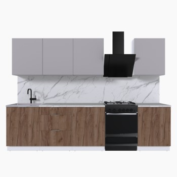 Набор корпусной мебели для кухни " Микс Топ-8" кашемир/дуб крафт табачный/мрамор марквина