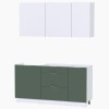 Набор корпусной мебели для кухни " Микс Топ-2" белый премиум/дымчато зеленый