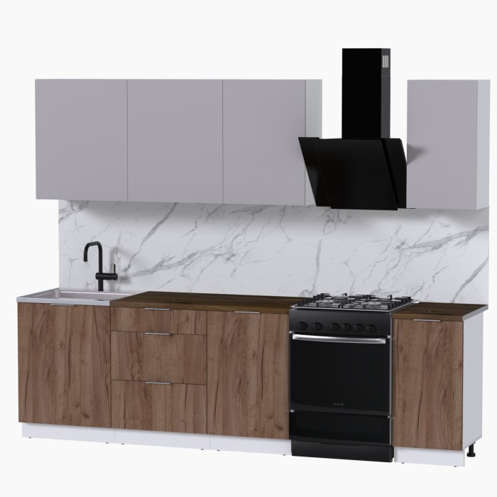 Набор корпусной мебели для кухни " Микс Топ-6" кашемир/дуб крафт табачный/дуб флагстаф темный