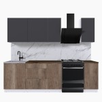 Набор корпусной мебели для кухни " Микс Топ-5" графит серый/дуб каньон/дуб флагстаф темный