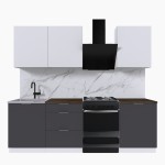 Набор корпусной мебели для кухни " Микс Топ-4" белый премиум/графит серый/дуб флагстаф темный