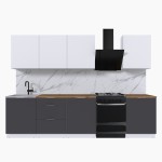 Набор корпусной мебели для кухни " Микс Топ-8" белый премиум/ графит серый/дуб вотан