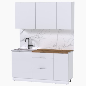 Набор корпусной мебели для кухни " Микс Топ-2" белый премиум/дуб вотан