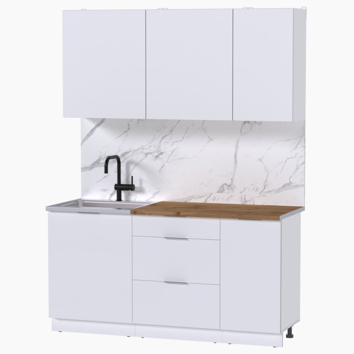 Набор корпусной мебели для кухни " Микс Топ-2" белый премиум/дуб вотан