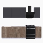 Набор корпусной мебели для кухни " Микс Топ-5" графит серый/дуб каньон