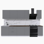 Набор корпусной мебели для кухни " Микс Топ-9" шиншилла серая/ шиншилла серая/дуб флагстаф темный