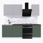 Набор корпусной мебели для кухни " Микс Топ-3" кашемир/дымчато зеленый/дуб флагстаф темный