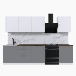 Набор корпусной мебели для кухни " Микс Топ-8" белый премиум/шиншилла серая/дуб флагстаф темный