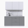 Набор корпусной мебели для кухни " Микс Топ-2" белый премиум/шиншилла серая/мрамор лацио белый