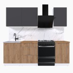 Набор корпусной мебели для кухни " Микс Топ-3" графит серый/дуб крафт золотой/дуб вотан