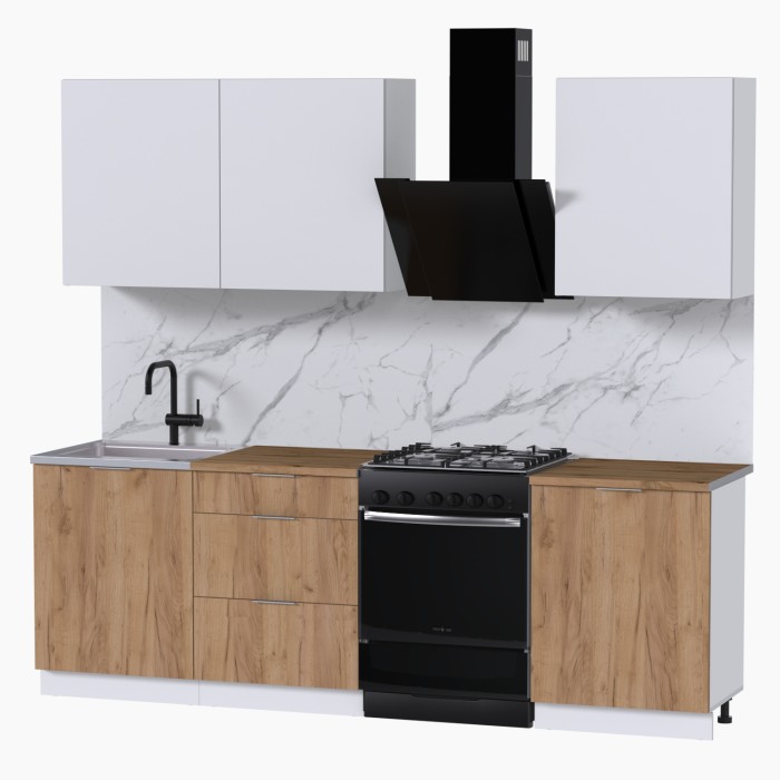 Набор корпусной мебели для кухни " Микс Топ-4" белый премиум/дуб крафт золотой/дуб вотан