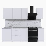 Набор корпусной мебели для кухни " Микс Топ-5" белый премиум/мрамор марквина