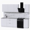 Набор корпусной мебели для кухни " Микс Топ-5" белый премиум/мрамор марквина