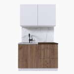 Набор корпусной мебели для кухни " Микс Топ-1" белый премиум/дуб крафт табачный/дуб флагстаф темный