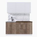 Набор корпусной мебели для кухни " Микс Топ-2" белый премиум/дуб каньон/дуб флагстаф темный