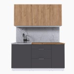 Набор корпусной мебели для кухни " Микс Топ-2" дуб крафт золотой/графит серый/дуб вотан