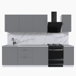 Набор корпусной мебели для кухни " Микс Топ-7" шиншилла серая/ шиншилла серая/мрамор марквина