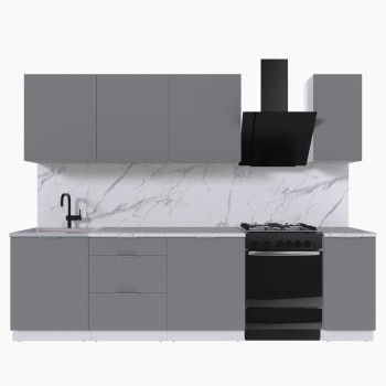 Набор корпусной мебели для кухни " Микс Топ-7" шиншилла серая/ шиншилла серая/мрамор марквина