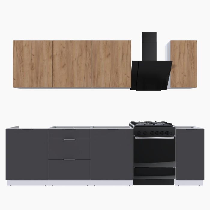 Набор корпусной мебели для кухни " Микс Топ-7" дуб крафт золотой/графит серый