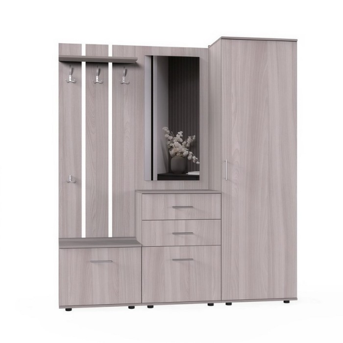 Набор мебели для прихожей "Визит-1" (шимо светлый)