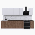 Набор корпусной мебели для кухни " Микс Топ-9" белый премиум/дуб крафт табачный/дуб флагстаф темный