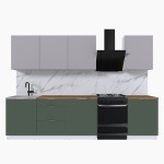 Набор корпусной мебели для кухни " Микс Топ-8" кашемир/дымчато зеленый/дуб вотан