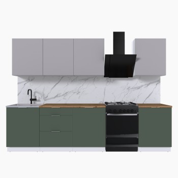 Набор корпусной мебели для кухни " Микс Топ-8" кашемир/дымчато зеленый/дуб вотан