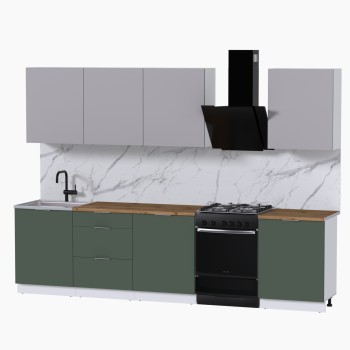 Набор корпусной мебели для кухни " Микс Топ-8" кашемир/дымчато зеленый/дуб вотан