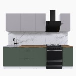 Набор корпусной мебели для кухни " Микс Топ-5" кашемир/дымчато зеленый/дуб вотан